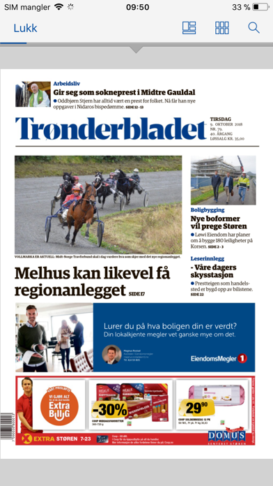 Trønderbladet eAvis Screenshot