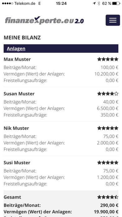 Finanzexperte Screenshot