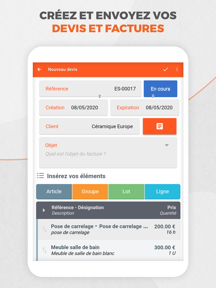Artinove－ Devis Facture facile
