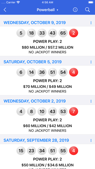 Lotto Results - Lottery in US Screenshot 3 - AppWisp.com Lotto Results - Lottery in US Screenshot 3 - AppWisp.com