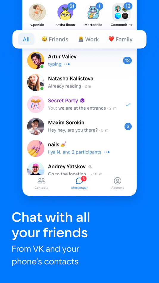 VK Messenger: Live chat, calls - 1.213.1 - (iOS)