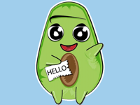 Kid avocado stickers and emoji