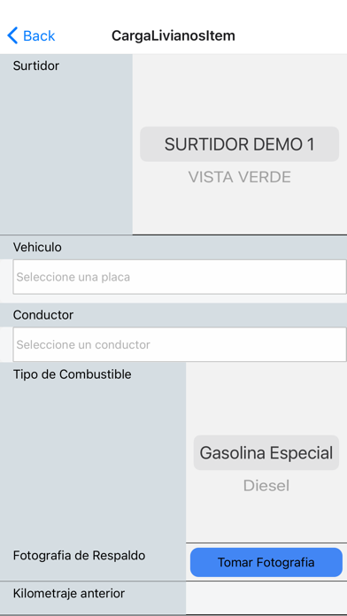 Gestion Cargas de Combustible Screenshot