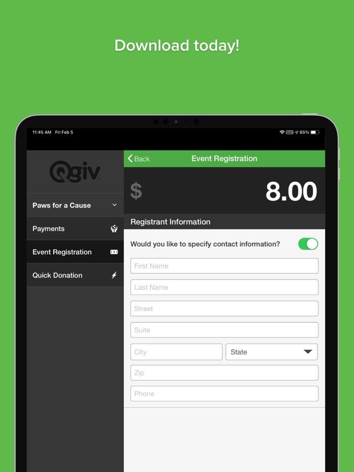 Qgiv Mobile Virtual Terminal