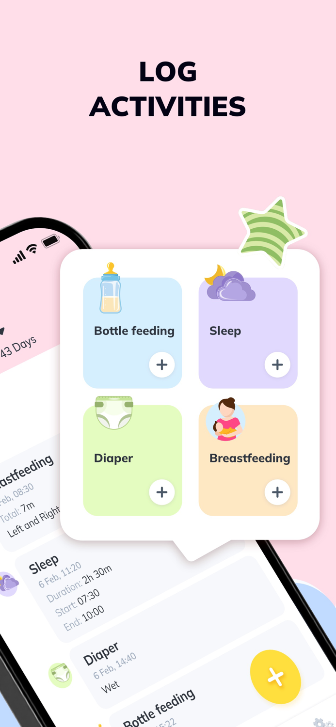 Baby Care Diary Food and Nap