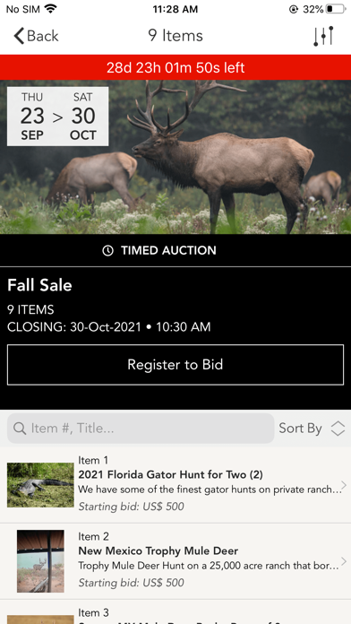SFW Auctions Screenshot