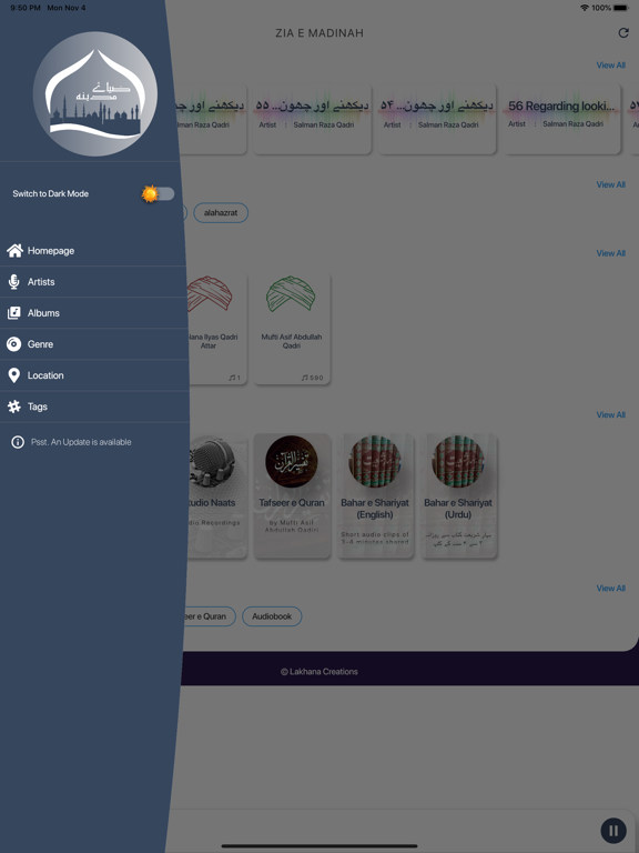 Zia Library (Zia e Madinah) iPad screenshot 6 - Music app
