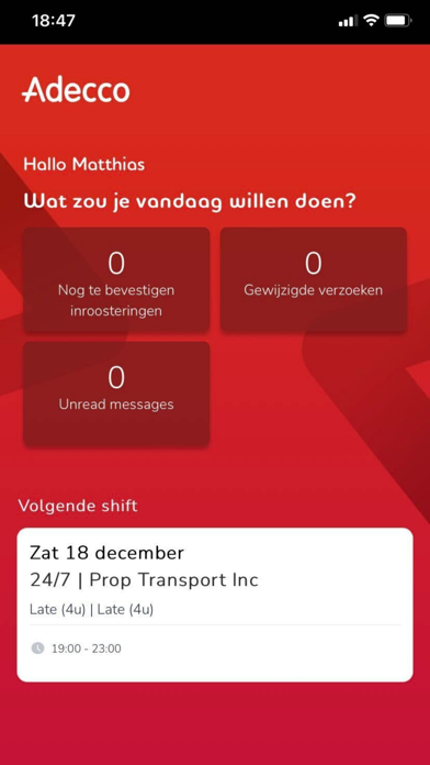 Adecco My planning Screenshot