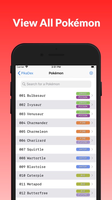 Screenshot #1 pour PikaDex - Dex for every game!