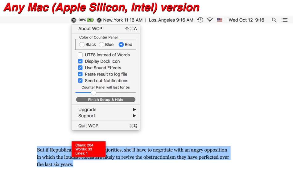 #2. Word Count Popup (macOS) 由: Jiulong Zhao