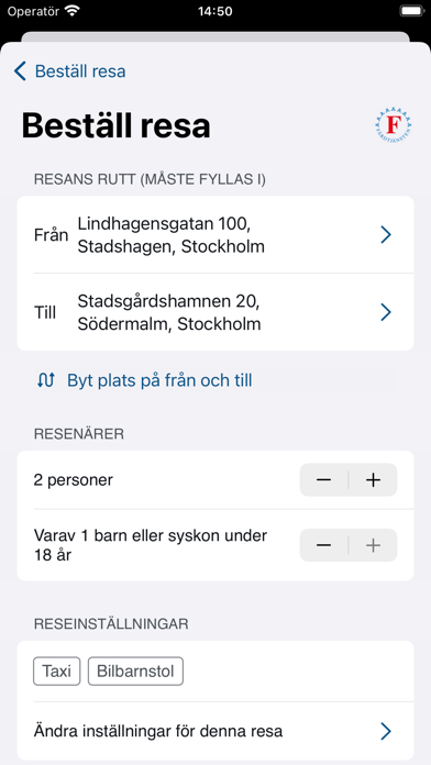 Färdtjänsten Stockholm Screenshot