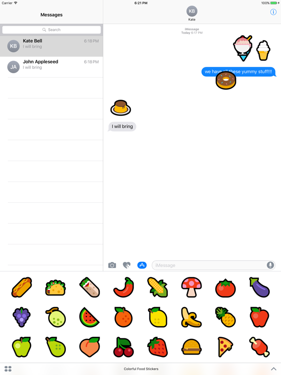 Colorful Food Stickersのおすすめ画像1