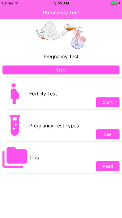 Screenshot #1 pour Test de grossesse en ligne