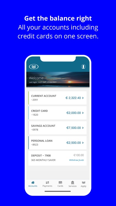 Bank of Ireland Mobile Banking Screenshot