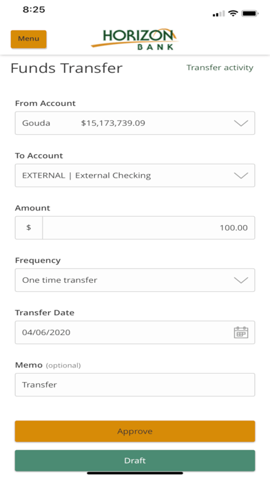Horizon Bank Mobile Banking Screenshot