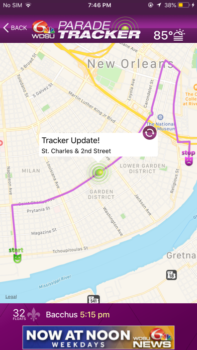 WDSU Parade Tracker Screenshot