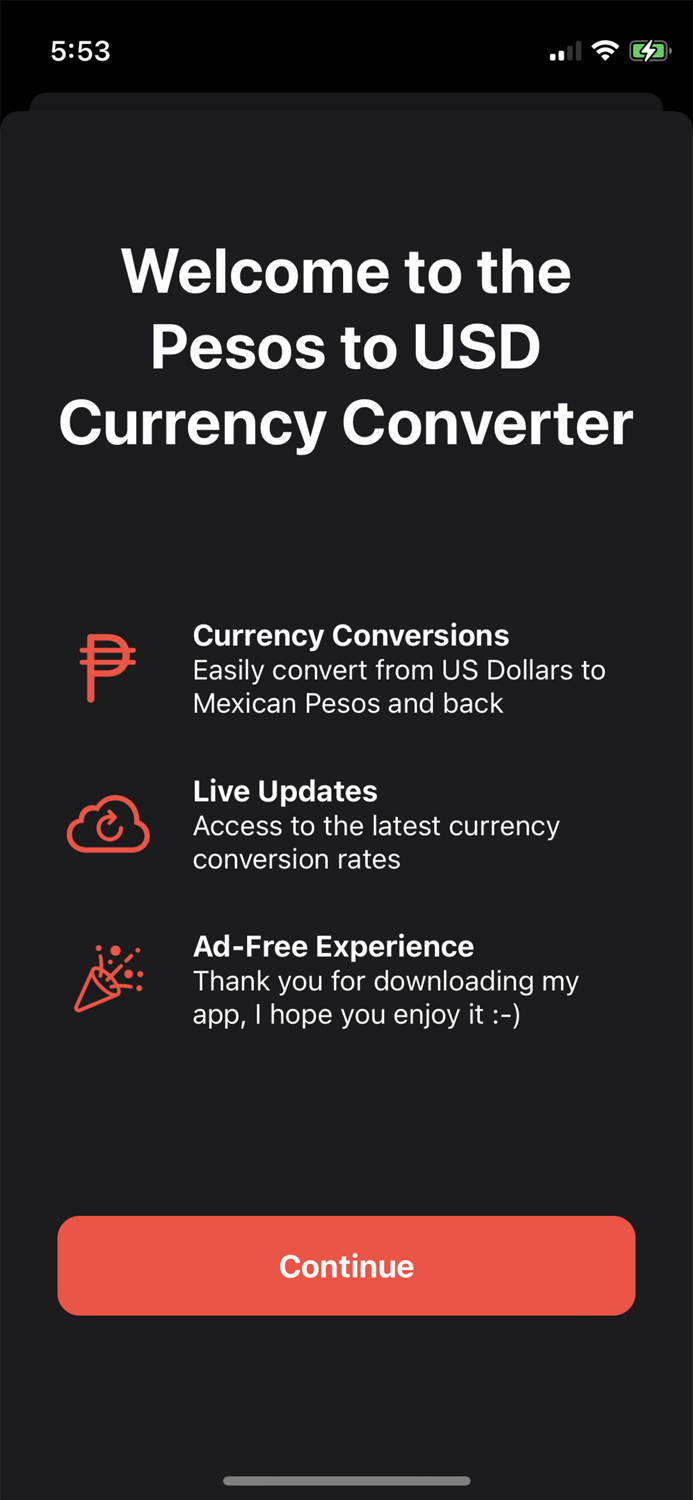 Pesos to Dollars Conversion