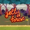 The naughty jelly runs parkour in the forest, and when you encounter a cliff, you can just tap the screen to pass it