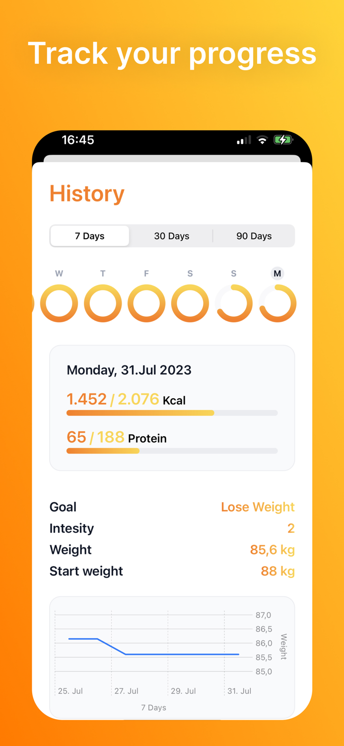 Maintain Calorie Counter