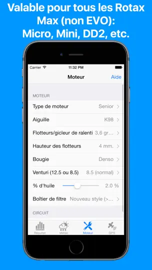 Capture d'écran de Carburation Pour Rotax Max sur iPhone 3