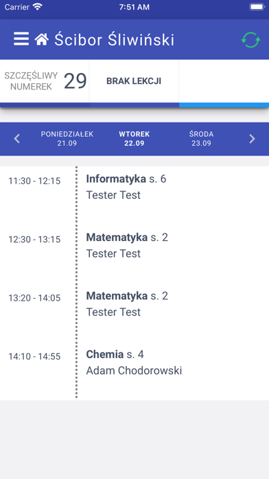 Prymus wyniki ucznia Screenshot