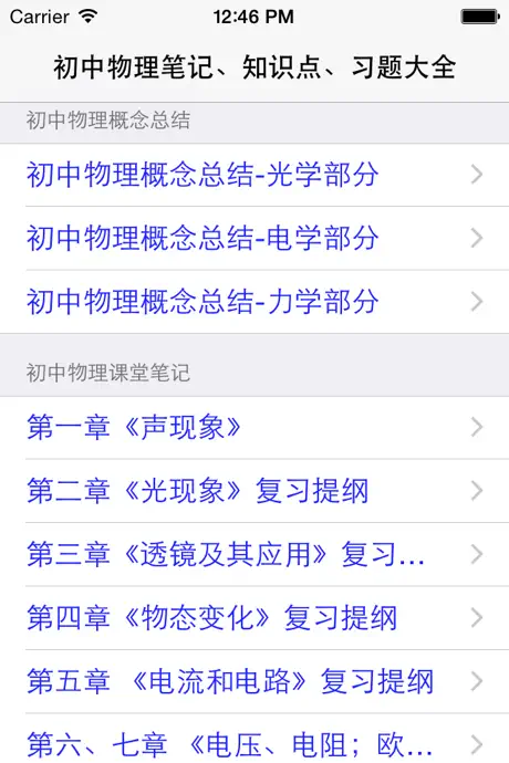初中物理课堂笔记、知识点、习题精选大全