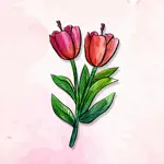 Natural Flower Dairy Stickers App Cancel