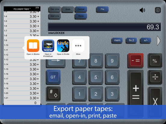 Adding Machine 10Key Univ Lite iPad screenshot 4 - Finance app