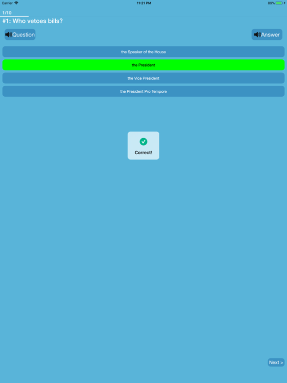 US Citizenship Test - PRO iPad screenshot 4 - Education app