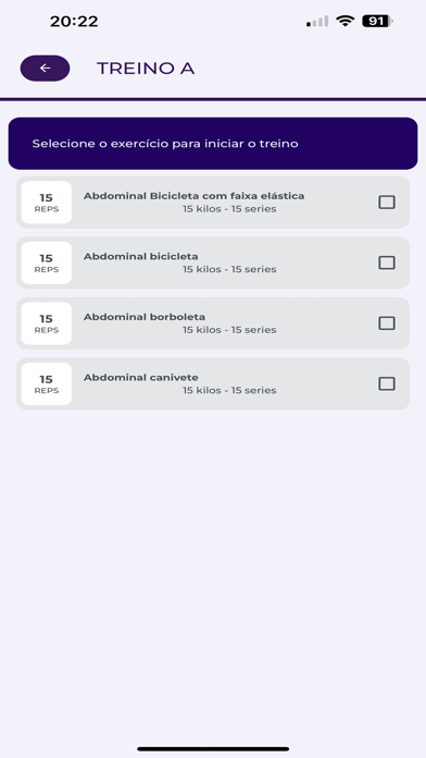App Fitness academia e treino Screenshot