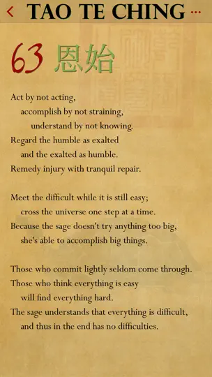Capture d'écran de Tao Te Ching Lite sur iPhone 10