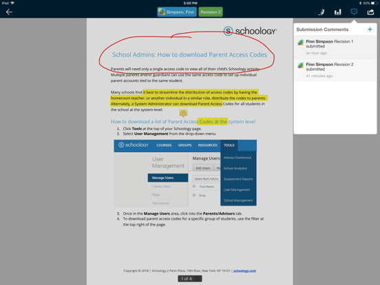Schoology iPad app afbeelding 4