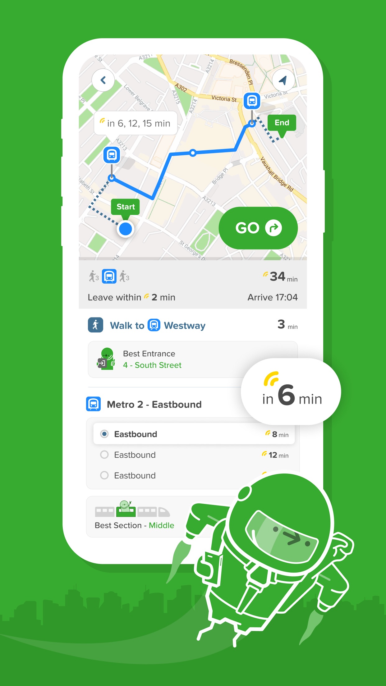 Screenshot do app Citymapper