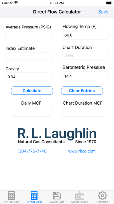 Orifice Flow Rate Calculator Screenshot
