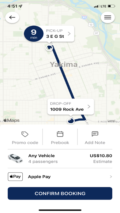 Yakima Valley Ride Share Screenshot