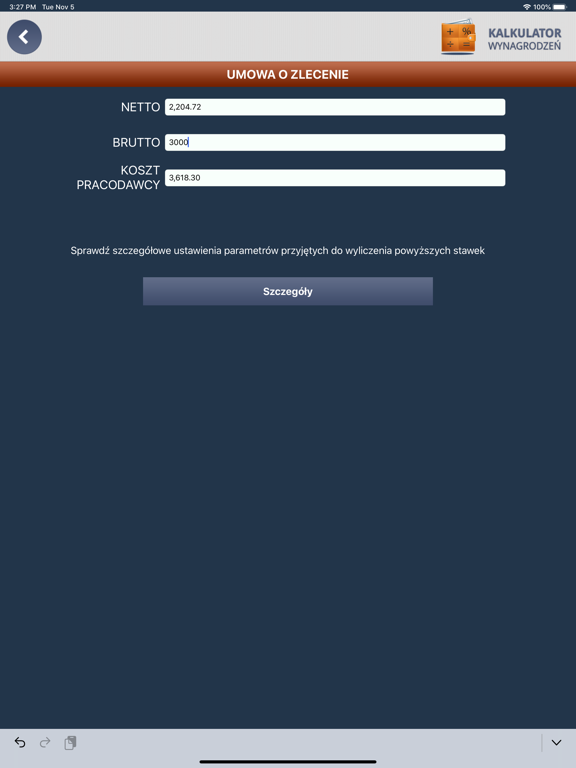 Polish Salary Calculator iPad screenshot 7 - Finance app