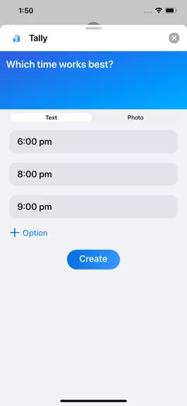 Game screenshot Tally - Polls for iMessage hack