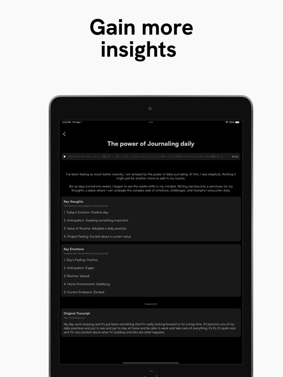 Voice Journal & Diary - Journo iPad screenshot 4 - Productivity app