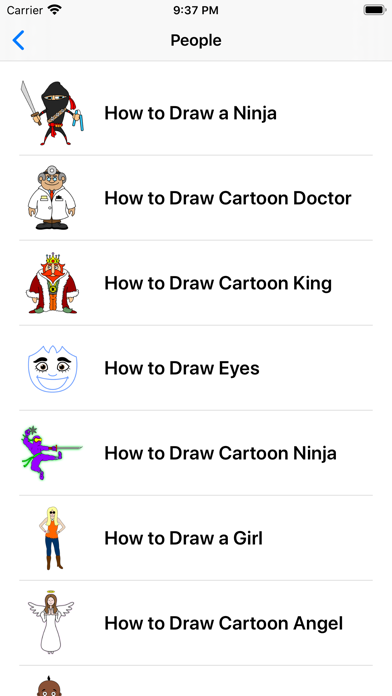 Learn How To Draw Cartoons Screenshot