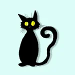 Black Cat in the City Stickers App Contact