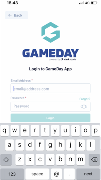 GameDay App Screenshot