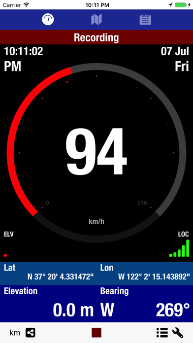 Screenshot #3 pour GeoLogger - GPS Speed Tracker