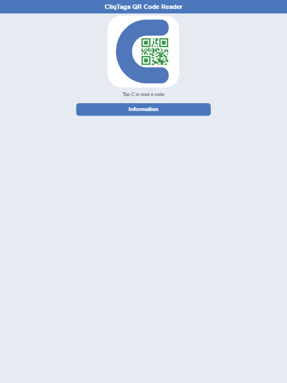 CliqTags QR Code Reader iPad screenshot