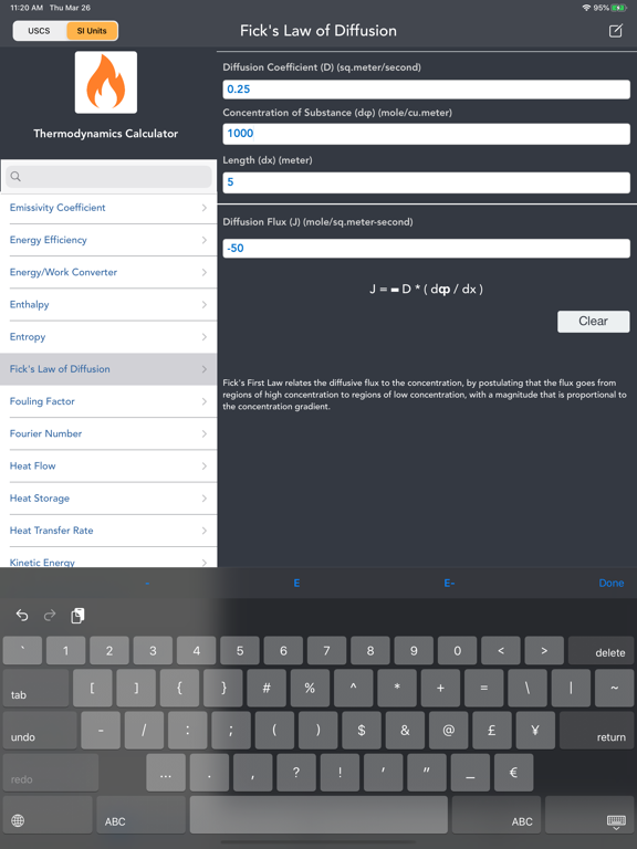 Thermodynamics Calculator lite iPad screenshot 9 - Reference app