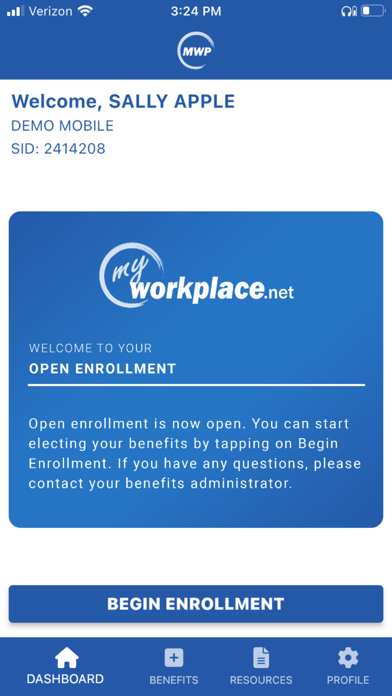 MyWorkplace Benefits Screenshot