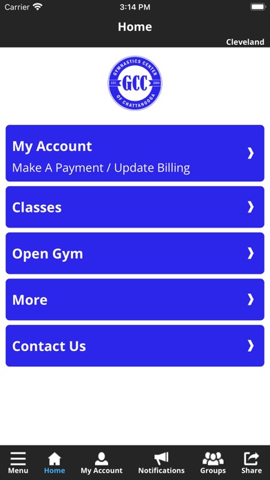 Gymnastics Center Chattanooga Screenshot