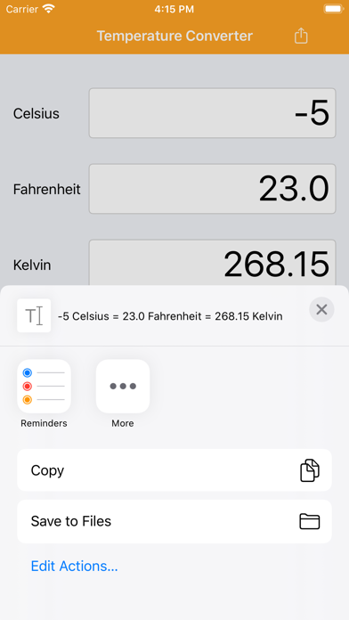 Screenshot #2 pour Temperature Converter C F K