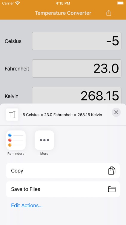 Temperature Converter C F K