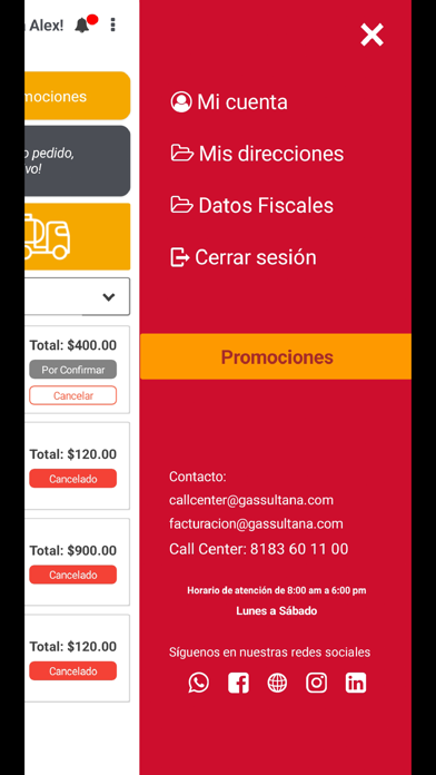 Pedidos Gas Sultana Screenshot