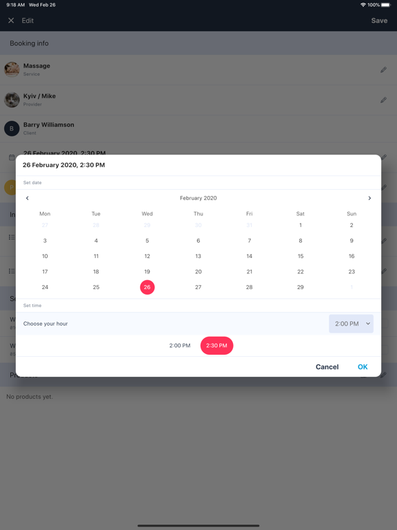SimplyBook.me admin iPad screenshot 4 - Business app